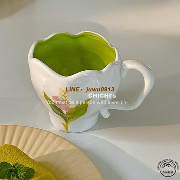 馬克杯復古郁金香風格陶瓷杯具餐具居家用品【木屋雜貨】