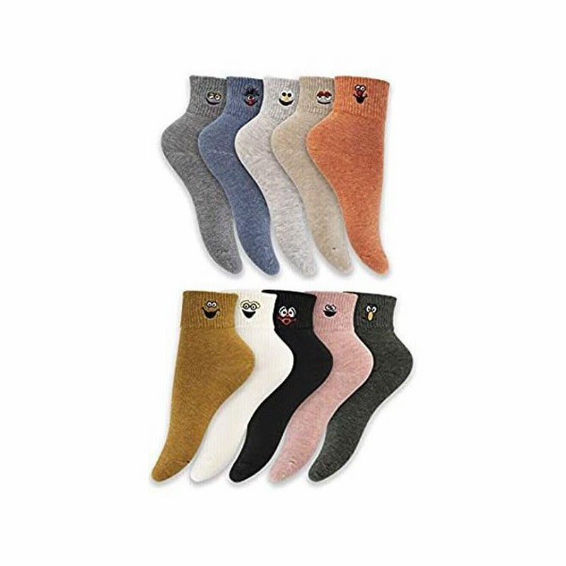 新品 ソックス レディース 足首 コットン 刺繍絵文字10組 通販 Lineポイント最大0 5 Get Lineショッピング