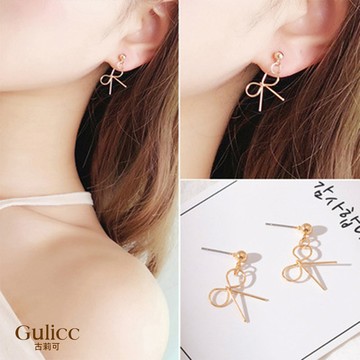 【Gulicc】古莉可 耳環 簡約線條 蝴蝶結