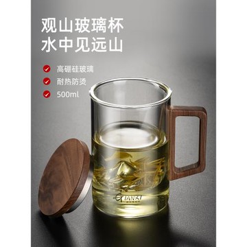 茶杯茶水分離帶蓋過濾家用泡水杯辦公室會議個人專用大容量玻璃杯