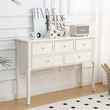 【歐式新中式】玄關櫃 鬥櫃 收納櫃 儲物櫃 實木邊櫃 抽屜式設計 多功能儲物 客廳玄關適用 防潮耐磨