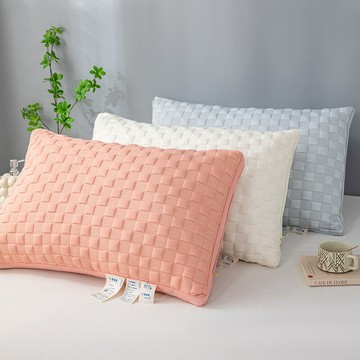 ??快速出貨?? 公司貨 針織面包格枕頭高枕酒店民宿羽絲絨枕芯成人護頸忱頭整頭貼牌定制