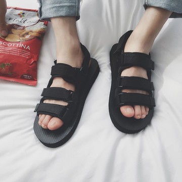 網紅涼拖鞋女夏室外穿時尚一字拖韓版潮流情侶學生防滑休閑沙灘鞋