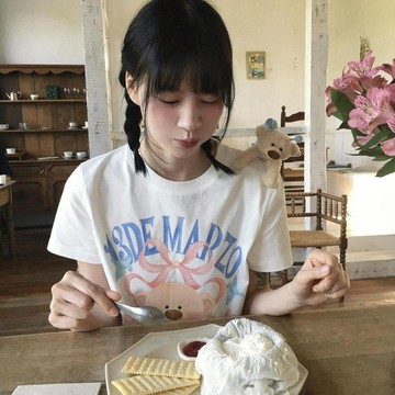 本土出貨 純棉短袖 短袖T恤 T恤女 純棉正肩小熊印花減齡短袖T恤夏季新款百搭韓版超火上衣T恤衫Uf R