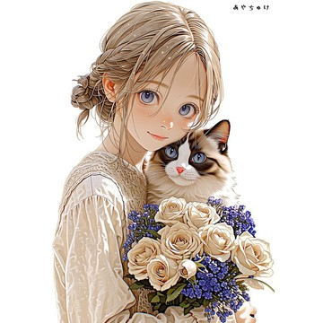 【4 月新款 3】07-120-0013 人物貼紙 春日女孩與動物
