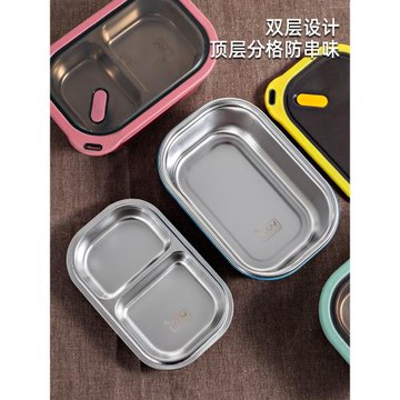 學生上學飯盒冬季保溫小學生專用 初中生304不銹鋼食品級分格雙層