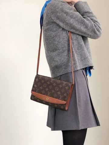 【日本直送 名牌中古包】LOUIS VUITTON 路易威登 Bordeaux Monogram 側背包 棕色 PVC 皮革 翻蓋 yz6dcp