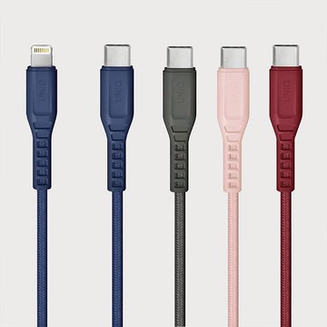 Flex PD 快充MFI認證傳輸線 Lightning to USB-C 粉色