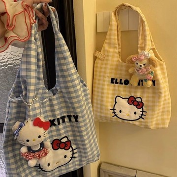 【臺灣出貨】新款kitty夏天清新海邊輕便百搭卡通手提包通勤大容量單肩包