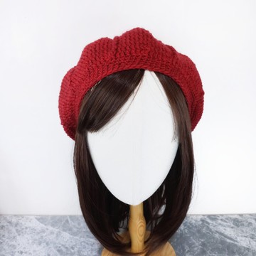 氣質紅南瓜貝雷帽毛線帽  編織帽