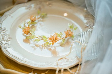 玫瑰情詩  水晶花樹脂花圈 新娘頭飾