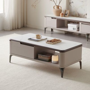 MUNA家居  1028型4尺玻璃大茶几/抽屜緩衝滑軌  120X60X46cm