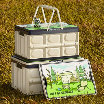 ??可開發票??免運 戶外露營收納箱子車載用折疊箱后備箱整理箱野營野餐可手提儲物箱