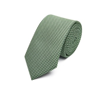 絲質格紅配襯領帶/萊姆奶油色 | 4110079041