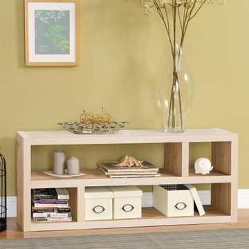 【咱的厝】DIY四格多用途收納櫃/書櫃/展示櫃/電視櫃(淺橡色)