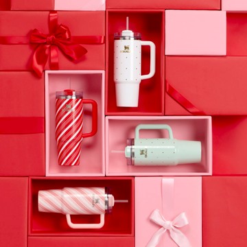 STANLEY 冒險系列 吸管隨手杯2.0 0.88L / 聖誕系列 薄荷點點