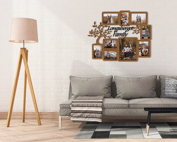 定製文字壁掛相框畫廊松色家譜牆裝飾