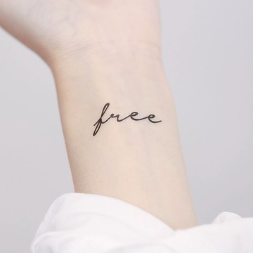 刺青紋身貼紙 / Free 自由 文字 2入