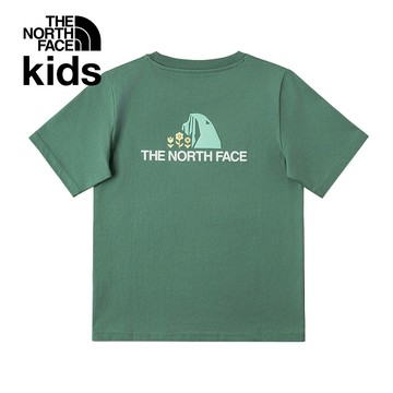 The North Face北面兒童綠色純棉趣味印花短袖T恤｜8DCSHCH