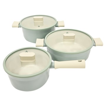 LocknLock 樂扣樂扣 Suit IH鍋具組  薄荷色  18 公分單柄湯鍋 + 22 公分雙耳湯鍋 + 24 公分雙耳湯鍋  1組