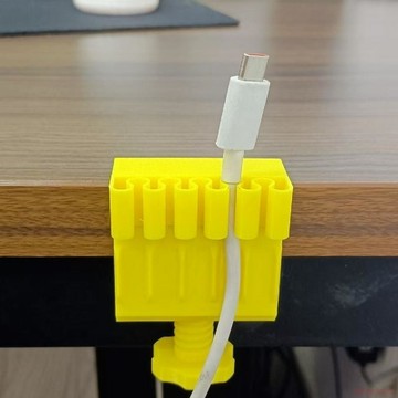 桃園出貨🔥卡扣打印創意設計理線器家用手機充電數據線收納理線免固定桌面