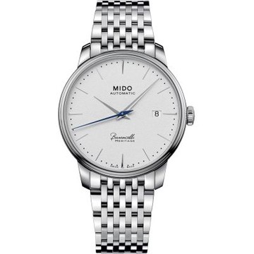 MIDO 美度 官方授權 Baroncelli 簡約超薄機械腕錶-白39.5mm M0274071101100