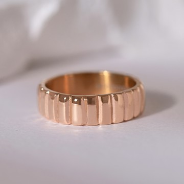 [鈦鋼]MARIGOLD梧桐之花羅緞寬版戒指【KMD337】-玫瑰金/銀