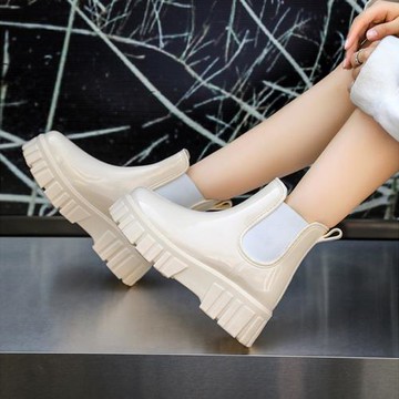 時尚外穿防水鞋女士新款夏加厚短筒雨鞋女款雨靴防滑水靴膠鞋成人