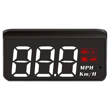 領先者 M3 白光大字體 HUD OBD2 多功能抬頭顯示器  1個  黑色