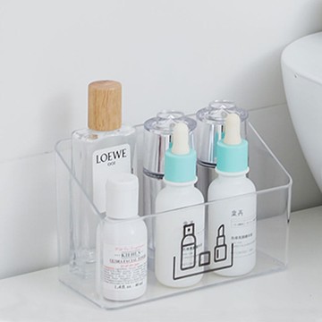 大款鏡櫃置物透明收納盒/分類置物盒-3入 透白