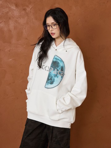 特色月球表面圖案長帽T