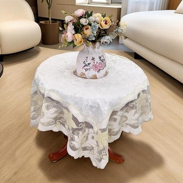 法式奶油風蕾絲桌布高級感茶幾電視柜圓桌布藝餐桌長方形圓形桌布