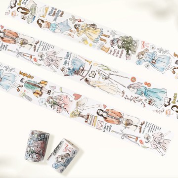 時光私語 PET 和紙膠帶 模切 5米卷