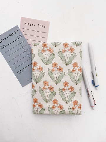 hairmo小菊雛菊手工書衣/書套-橘(筆記本/日記/手帳)