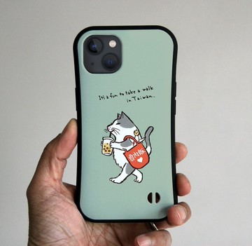 Grip iPhone 手機殼 台灣 Walking Cat藍灰
