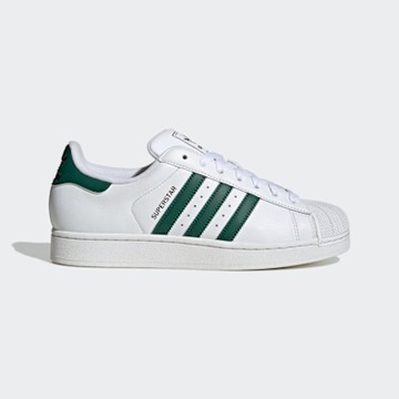 ADIDAS ORIGINALS 愛迪達 阿迪達斯 三葉草 經典 板鞋 男女運動休閒鞋-白綠色 SUPERSTAR II-JQ4730