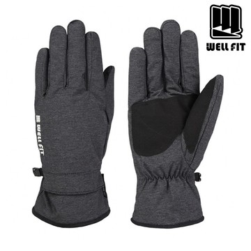 Well Fit 輕量防水觸控保暖手套【格紋深灰】M-XL