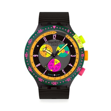 Swatch NEON SEPPIA 大錶面手錶/男錶/女錶/瑞士製造 SB02B104 (47mm)【官方旗艦店】