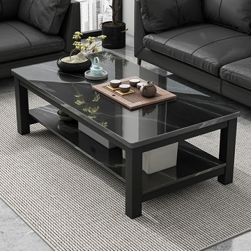 免運公司貨 開發票 茶幾辦公室鋼化玻璃輕奢茶桌小戶型客廳家用簡約意式方形茶臺桌子