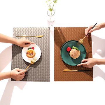 防水隔熱餐墊 編織 仿皮革 輕奢 西餐墊 防滑墊 隔熱墊