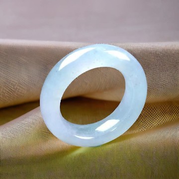 冰種白翡翡翠戒指戒圈 | 國際9圍 | 天然緬甸玉翡翠A貨 | 送禮