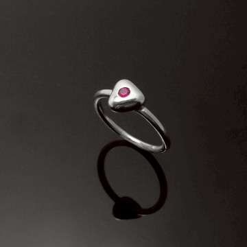 鋯石系列 / 鋯石單鑽小三角戒 / 925銀