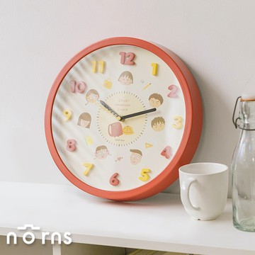 櫻桃小丸子立體數字靜音時鐘- Norns Original Design正版授權 連續秒針 壁鐘 掛鐘