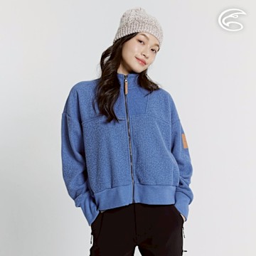 ADISI 女環保紗針織休閒保暖外套 AJ2421081 蒼灰藍 (S-2XL)｜磨毛 吸濕 排汗 針織外套