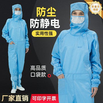 【百級防靜電】無塵服 潔淨服 防塵服 連體工作服 防護服 淨化服 防靜電服 網格透氣 淨化車間 電子廠 實驗室專用