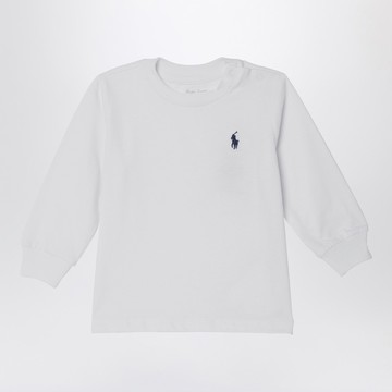 White cotton jersey with logo
