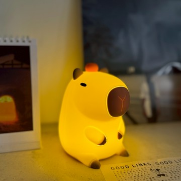 🔜 快速出貨【蝦米良品】超夯水豚卡皮巴拉夜燈 水瓶座/射手座 禮物 小台燈 拍拍燈 生日禮物 聖誕節交換禮物首選  療癒小物  畢業季禮物