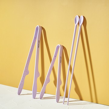 矽膠韓式調理組(長筷匙32公分+矽膠食物調理夾(大)28公分+(小)22公分)-六色可選