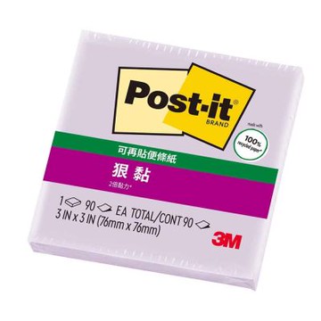 3M 狠黏 便利貼 淺紫 76x76mm /個 654-1SSOF