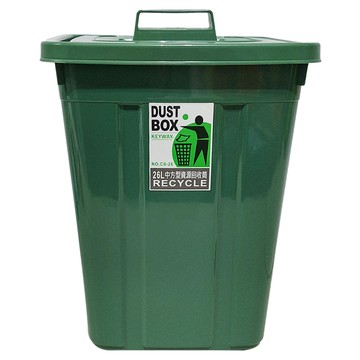 KEYWAY 聯府 中方型資源回收桶 26L  綠色  460 x 337 x 287mm